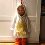 Trying on his Halloween costume