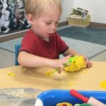 working hard at daycare