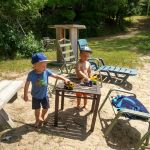 Hank and Isaac playing together at the cottage