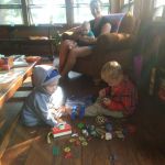 Hank and Isaac and Jack (and Leanne) playing together at the cottage