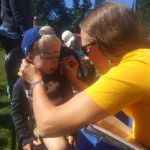 Face painting at the park community fun day