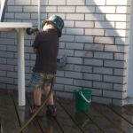 cleaning with the sprayer