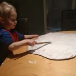 Helping make mommy's costume