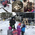 collecting ice chunks to bring inside and see what happens. Isaac guessed that they would turn into chocolate...but they melt