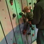 rock climbing wall at the museum of Science and Tech