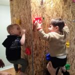 climbing in the basement with Arlo