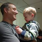 Happy reunion with Daddy