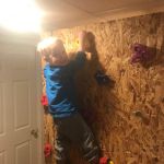 Isaac can climb the wall all by himself!