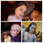 Cousins Charlotte and Izzy with tiny babies