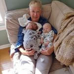 Glenna enjoying double cuddles