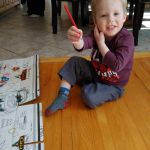 colouring the diaper box