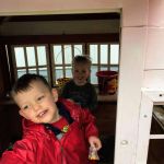 Neighbour Harrison and Isaac after the Easter egg hunt