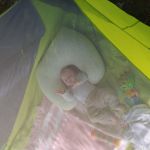 Asher hanging out in the tent
