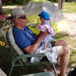 Opa and Cadence enjoying a beautiful day at the cottage