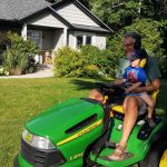 riding the tractor with Opa for something fun to do!
