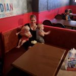 wrangling two babies in a bar...
