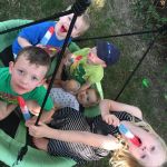 neighbours in the swing at Harrison's