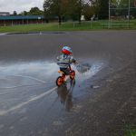riding through puddles!