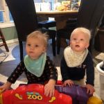 watching daddy and Uncle Greg tile the floor