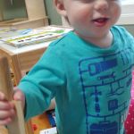 Asher walks around with weapons in the stabbing motion