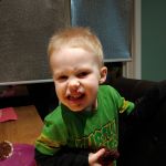 Isaac enjoying his cake