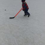 playing hockey