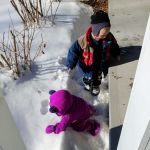 playing in the snow at Opa's