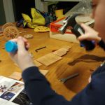 building the wagon set from Grandma and Papa