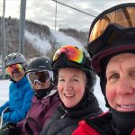 Lindy with Debbie and her ski buddies