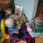 reading corner - Asher on the potty...early start