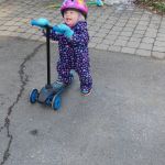 Cadence riding the scooter!