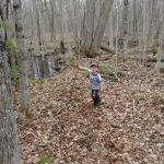 Isaac hunting for frogs