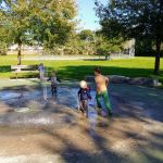 not prepared for the splash pad to still be functioning...oops
