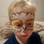 Isaac didn't like his owl face paint - he's very picky!