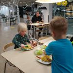 dinner at IKEA...only 4 people per table