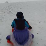 Cadence and Asher going down the hill together