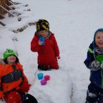 Hot chocolate with Harrison and Arlo