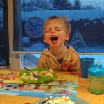 laughing at Isaac's jokes