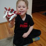 Isaac loves building lego!