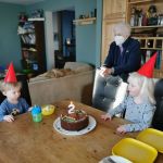 Grandma and Papa brought the cake