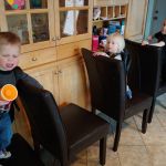 pretending to ride the bus