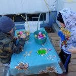 outdoor easter egg hunt with the neighbours