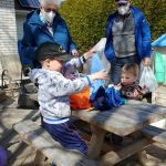 Easter visit from Grandma and Papa