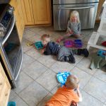 eating out of their lunch boxes for fun