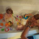 the rare 3-in-the-bath time