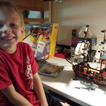 worked hard on his pirate ship