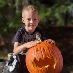 Isaac proud of his carving