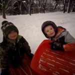 night sledding with friend Brandon