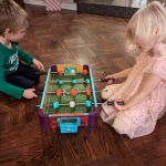 new Foosball table from Aunt Sam and Uncle Jeremy